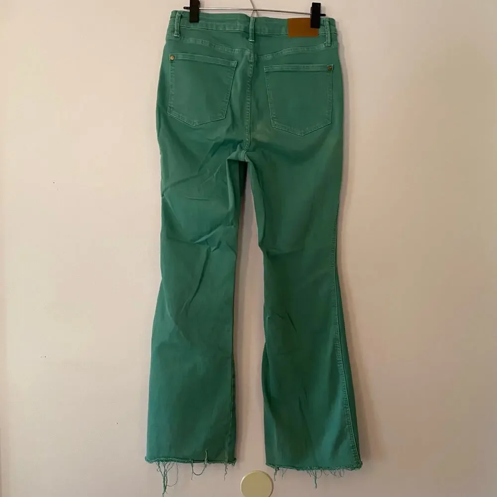 Judy Blue Teal Green Garment Dyed Bootcut Frayed Jeans Women's size 11 / 30 - Picture 6 of 11